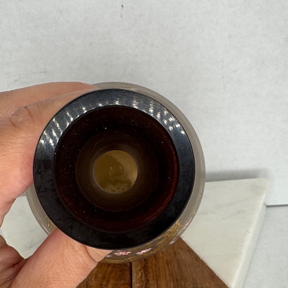 Vintage Gold and Pink Hand Painted Floral Vase - Picture 4 of 10